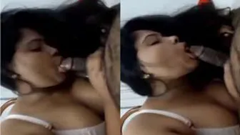 Indian Wife Giving Her Man A Sloppy Blowjob Before Breakfast