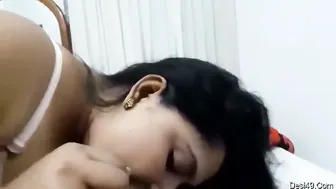 Indian Wife Giving Her Man A Sloppy Blowjob Before Breakfast
