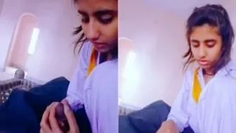 Cute GF Stroking His Cock Making Him Explode All Over Her