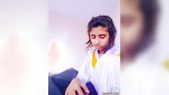 Cute GF Stroking His Cock Making Him Explode All Over Her