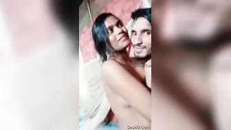 Amateur Couple Trying Standing Position Against Wall Late At Night