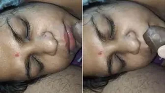 Gorgeous Wife Blowing Him And Taking Facial From Her Hubby