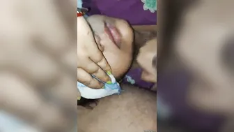 Gorgeous Wife Blowing Him And Taking Facial From Her Hubby