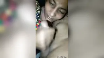 Village Babe Giving Her Man A Sloppy Blowjob In Their Bedroom