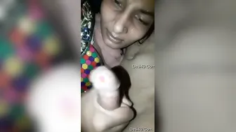 Village Babe Giving Her Man A Sloppy Blowjob In Their Bedroom