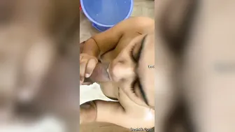 She Giving Sloppy Bathroom Blowjob Before Going Out Tonight