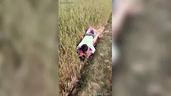Village Lovers Caught Fucking Outdoors In The Fields This Evening