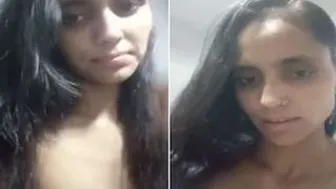 Desi GF Recording Herself Naked In Bedroom Mirror Selfie