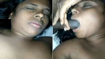 Tamil GF On Her Knees Giving Sloppy Blowjob To BF