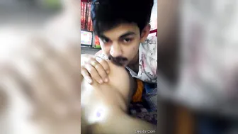 Hubby Worshipping His Wife By Licking Her Tits And Eating Pussy