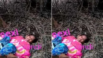 Village Randi Getting Banged Outdoors By Young Guy Behind House