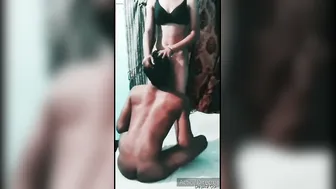 Couple Enjoying Pussy Eating Before Standing Fuck Against Wall