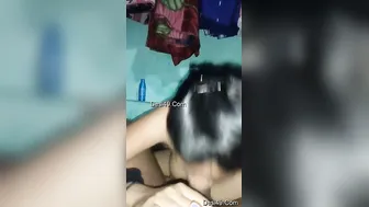 GF Sucking Her Lover's Dick Until He Cums In Mouth