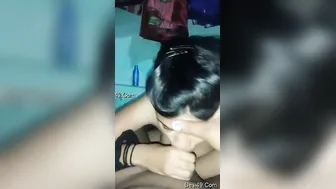 GF Sucking Her Lover's Dick Until He Cums In Mouth