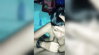 GF Sucking Her Lover's Dick Until He Cums In Mouth