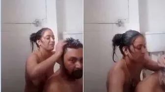 Desi Couple Getting Naughty In The Bathroom During The Night