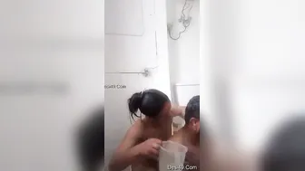 Desi Couple Getting Naughty In The Bathroom During The Night