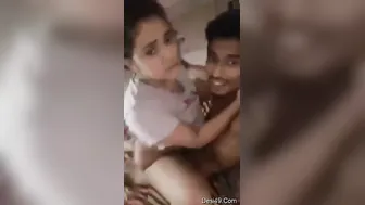Petite Girlfriend Bouncing On Her Boyfriend In Their Bedroom