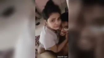 Petite Girlfriend Bouncing On Her Boyfriend In Their Bedroom
