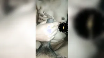 Married Bhabhi Stroking His Cock Until He Cums On Her Hands
