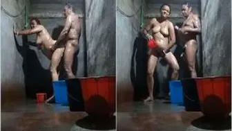 Mature Desi Couple Getting Naughty Together In Bathroom Stall