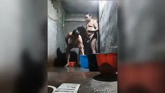 Mature Desi Couple Getting Naughty Together In Bathroom Stall