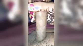Newly Married Wife Jerking Off Her Husband On Wedding Night