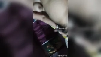 Desi Girlfriend Sucking His Dick While Stroking Him Off
