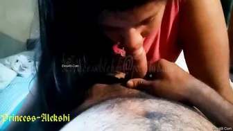 Lankan Wife Giving Me Sloppy Blowjob Before Riding My Shaft
