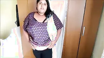 NRI BBW stripper cutie undresses undressed in front of web camera