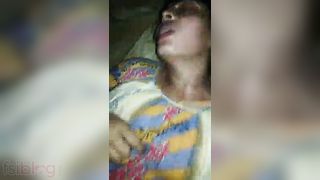 Desi Muslim wife groaning in sex joy by hubbys ally