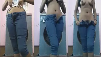 Legal age teenager unshaved love tunnel gal stripping exposed MMS movie scene for her lover