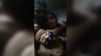 Desi Bhabhi boob cram by devar during their selfie movie