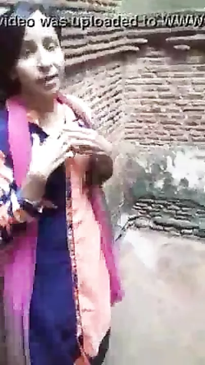 Village girl showing wobblers outdoors for her lover video