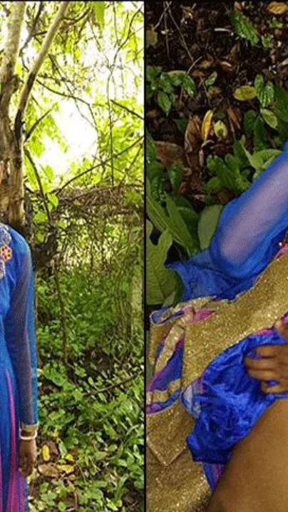 Desi girl drilled outdoors in forest Desi MMS sex movie