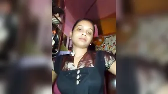 Sexy girlfriend showing pantoons to lover selfie MMS video