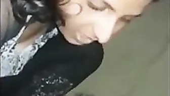 Nasty Desi college gal giving oral job to her bf