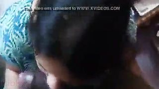 Housemaid sucking dick of her abode owner during the time that his wife away