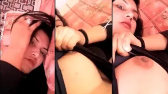 Newly married bhabhi showcasing large scoops on web camera