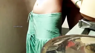 Desi Bhabhi Getting Her Boobs Pressed And Fucked Standing By Devar