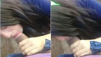 Nri GF Giving Sloppy Blowjob Outdoors In The Bushes