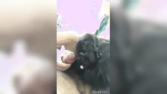 Hot Working Girl On Her Knees Pleasing Her Client Properly