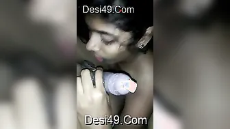Cute Desi Babe On Her Knees Sucking Dick Until He Finishes