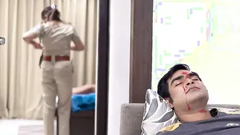 Roleplay Cop Babe Fucking Younger Guy In Uniform At His Place