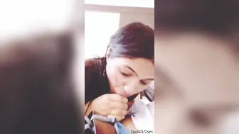 Slutty Girlfriend Sucking Off Her Boyfriend On The Bed