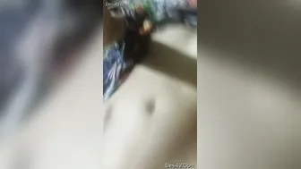 Shy Girlfriend Showing Off Her Natural Tits And Shaved Pussy