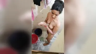 Spying On My Hot Desi Babe Bathing And Touching Herself Alone