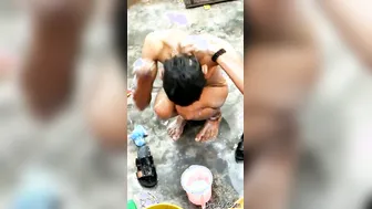 Catching My Desi Village GF Bathing In The Morning Sun