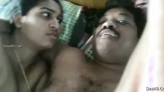 Telugu Couple Getting Naughty Stroking Dick In Bedroom Alone