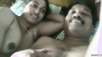 Telugu Couple Getting Naughty Stroking Dick In Bedroom Alone